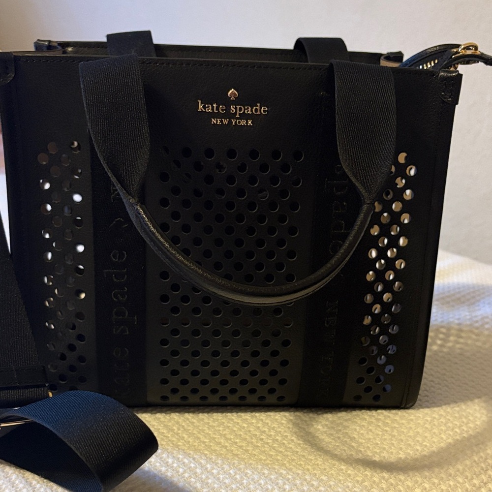 Kate Spade Black Perforated Tote